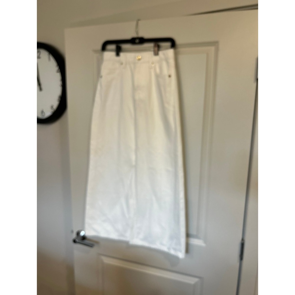 H&M white denim maxi skirt NWT size XS